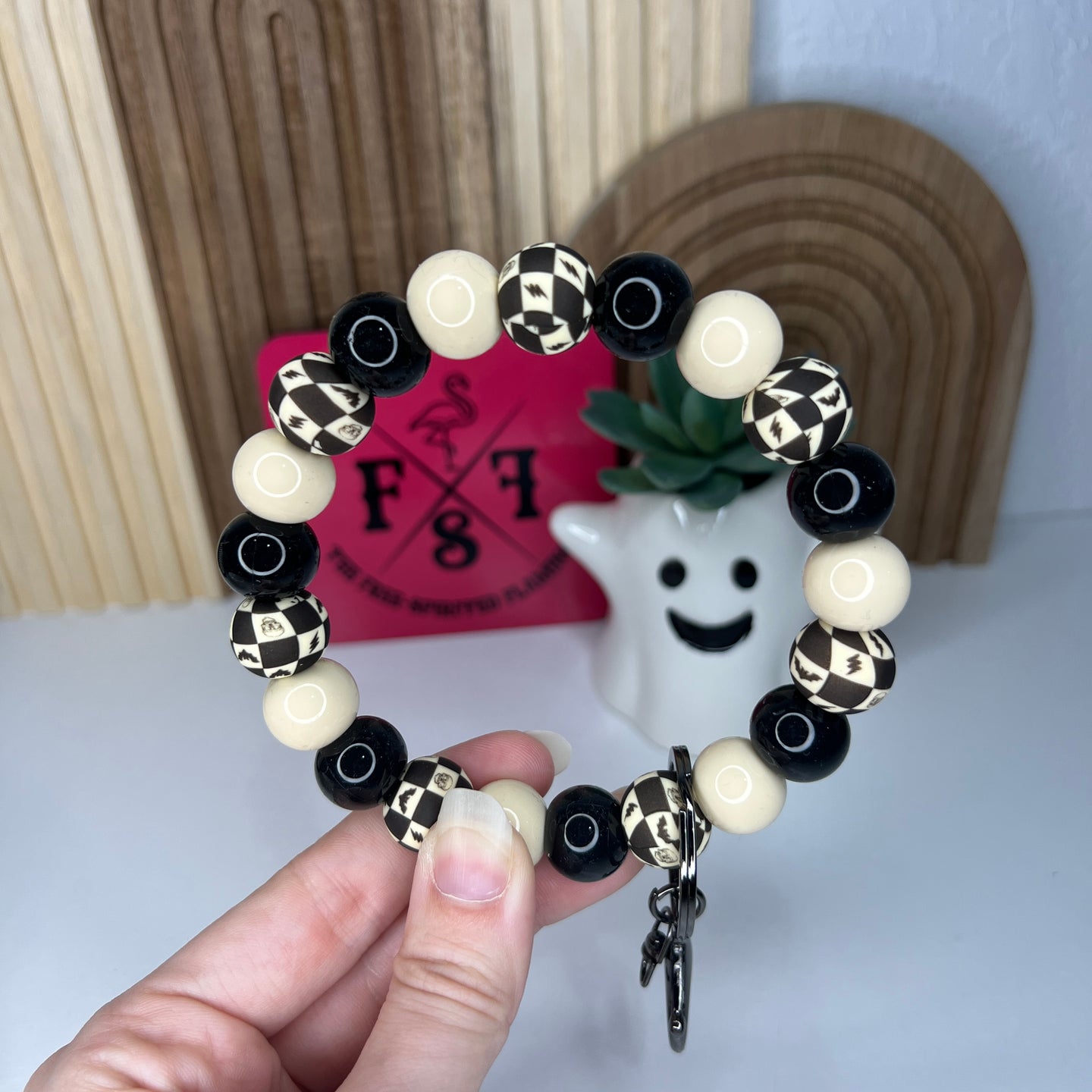 Checkered Halloween Wristlet